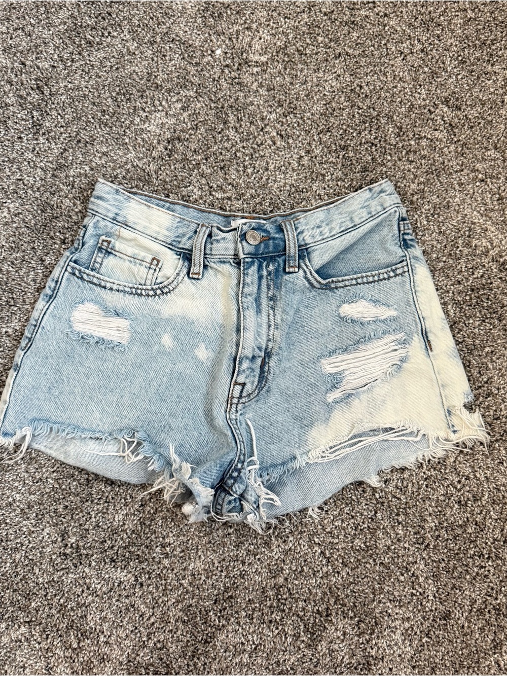 PacSun Light Wash Distressed High-Rise Denim Shorts